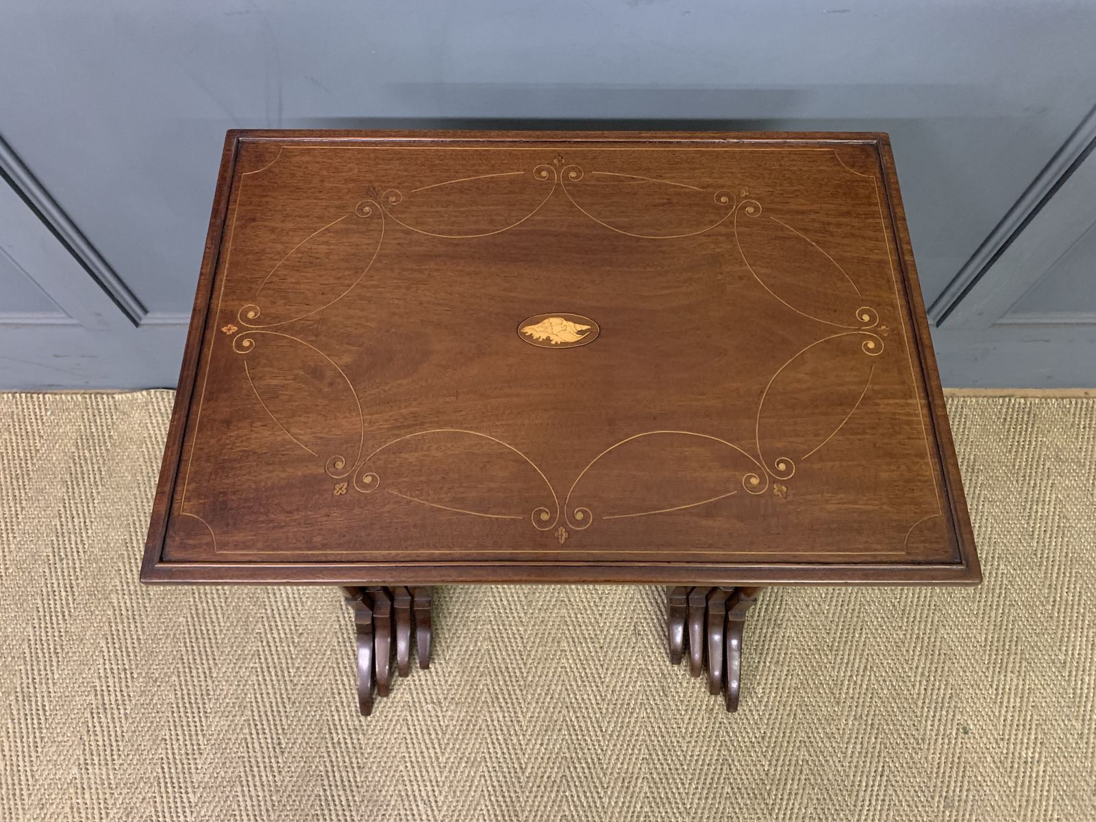Nest Of 4 Inlaid Mahogany Tables photo vinterior