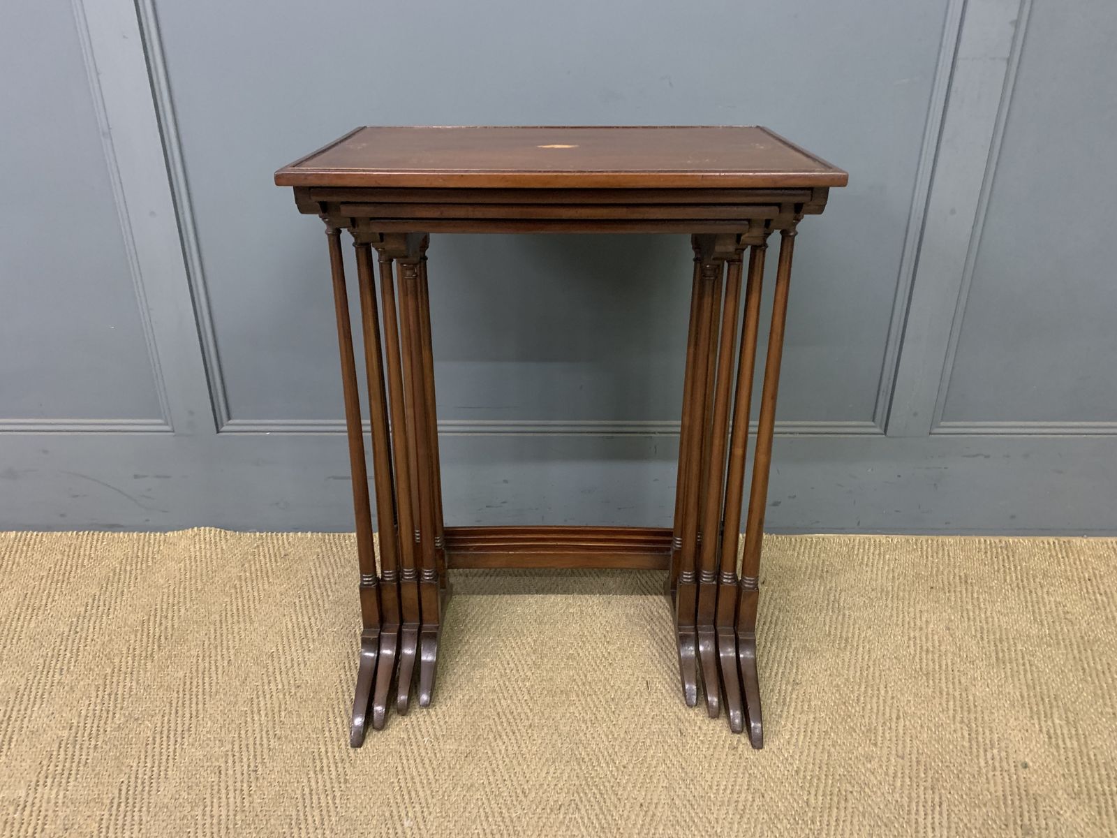 1250.0 Nest Of 4 Inlaid Mahogany Tables photo