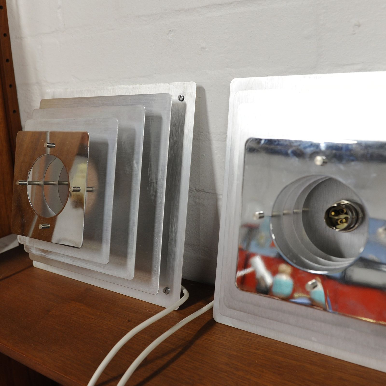 Pair Of Space Age Pyramid Wall Sconce Attributed To Hüstadt Leuchten, 1970s, Set Of 2 photo furniture