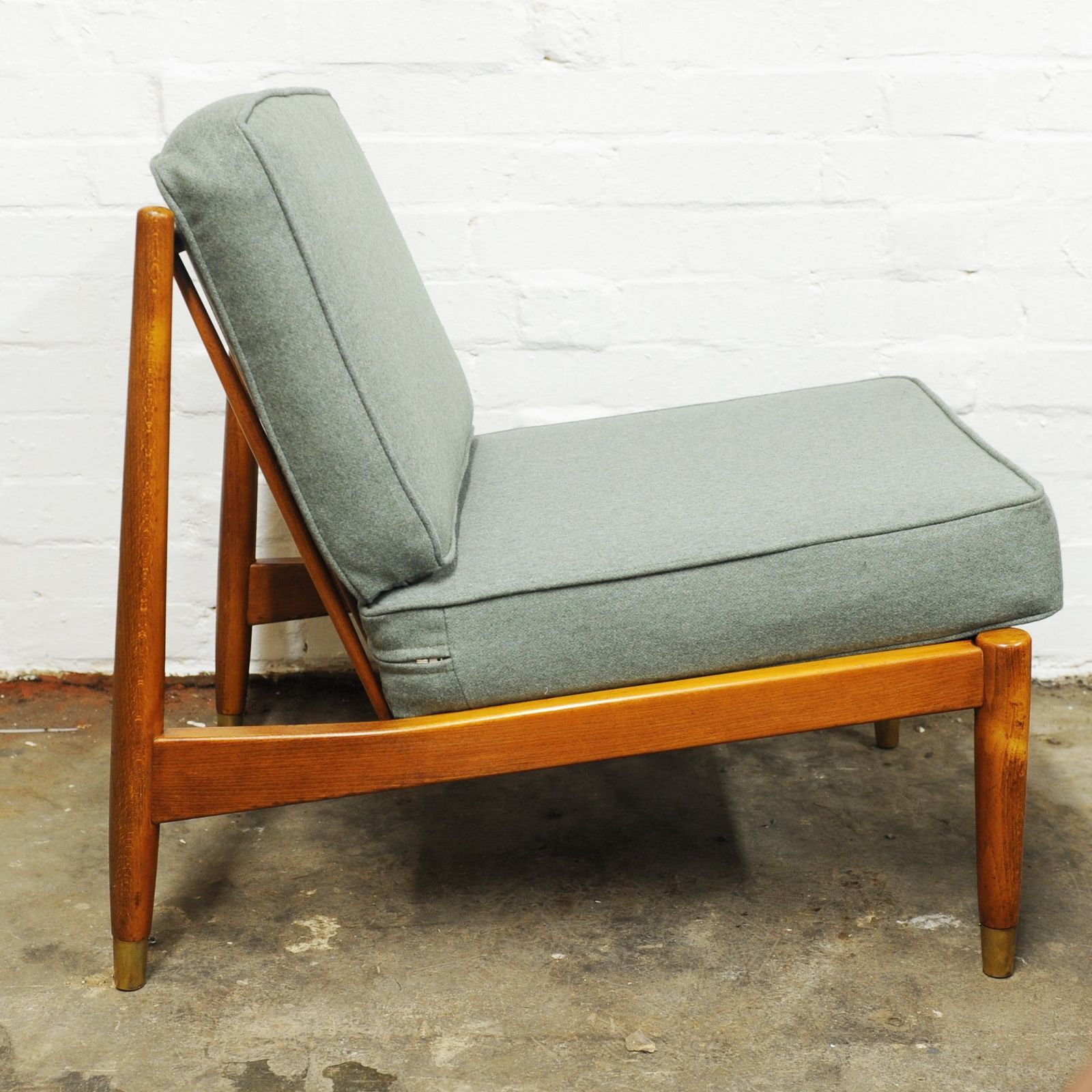 Pale Green Swedish Beech Low Lounge Chair By Folke Ohlsson For Dux, 1960s photo Furniture