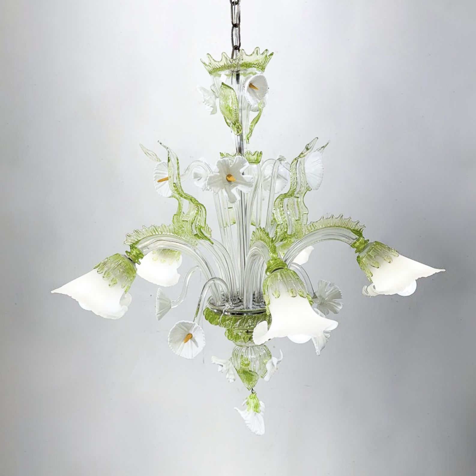 Mid Century Modern Chandelier, Italy, Murano Glass, 1950s