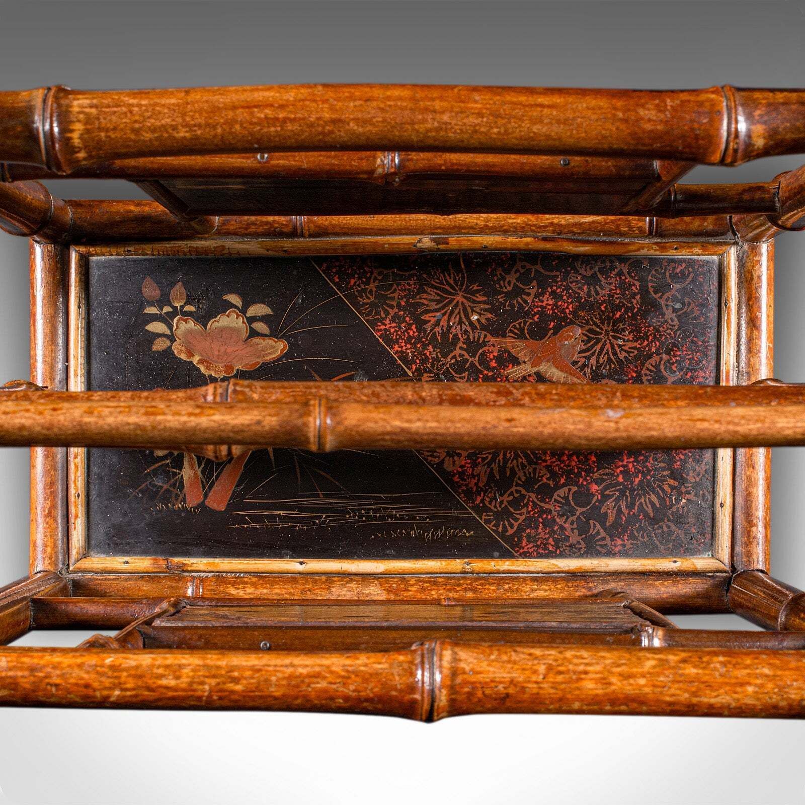 Antique Canterbury, Chinese, Bamboo Magazine Stand, Rack, Chinoiserie, Victorian photo buy