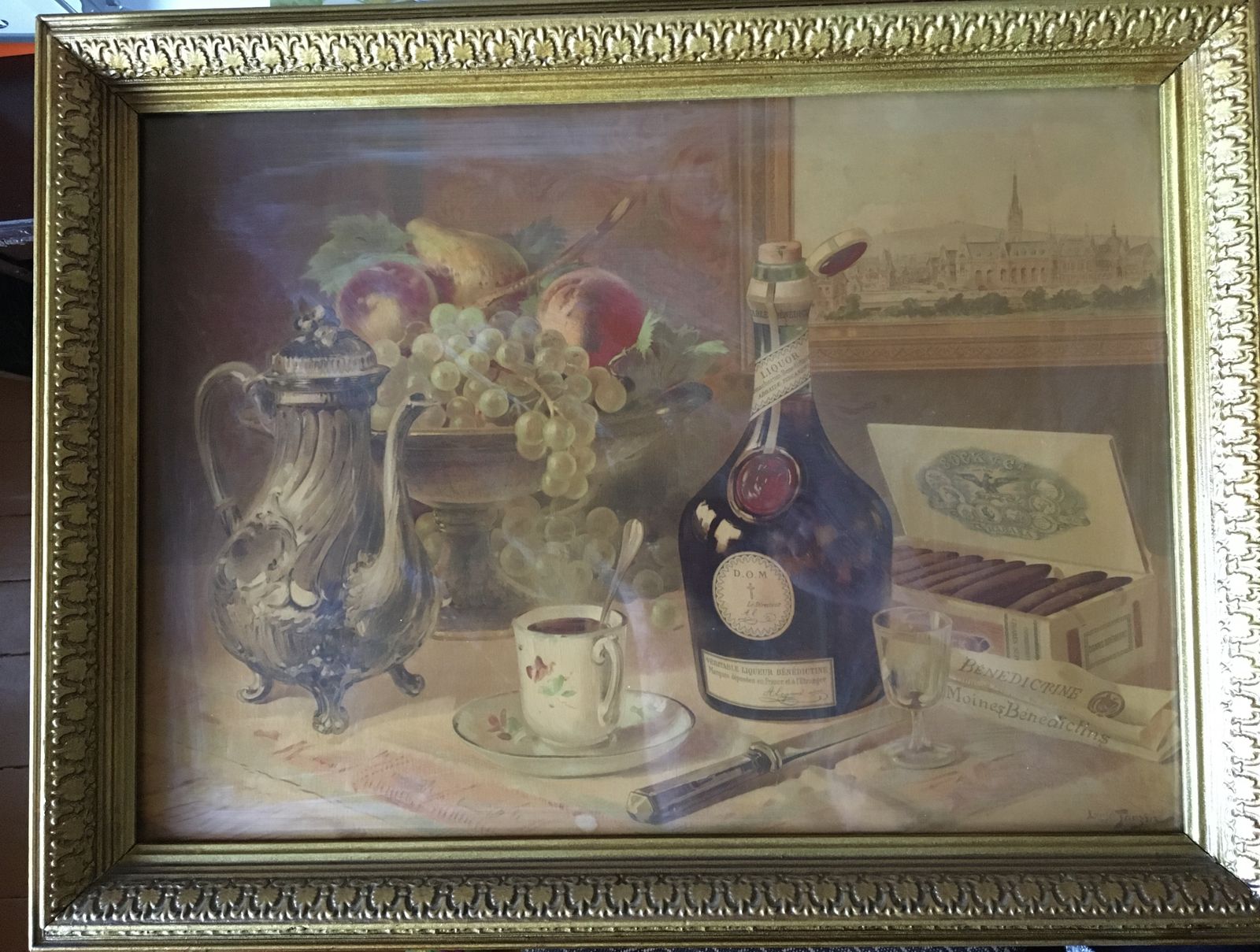 Louis Tauzin Benedictine Liquor, Oil On Canvas