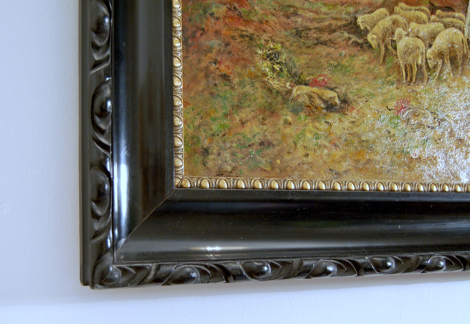Oil On Canvas / 19th Century / Barbizon Painting photo vintage