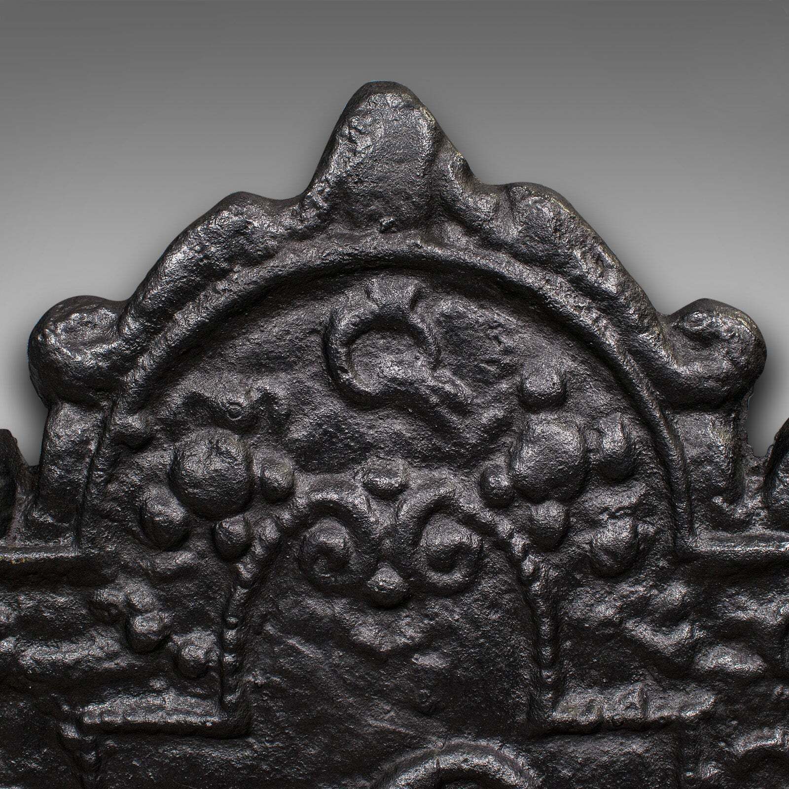 Small Antique Fire Back, English Cast Iron, Fireplace Reflector, Victorian, 1900 photo Home Fixtures