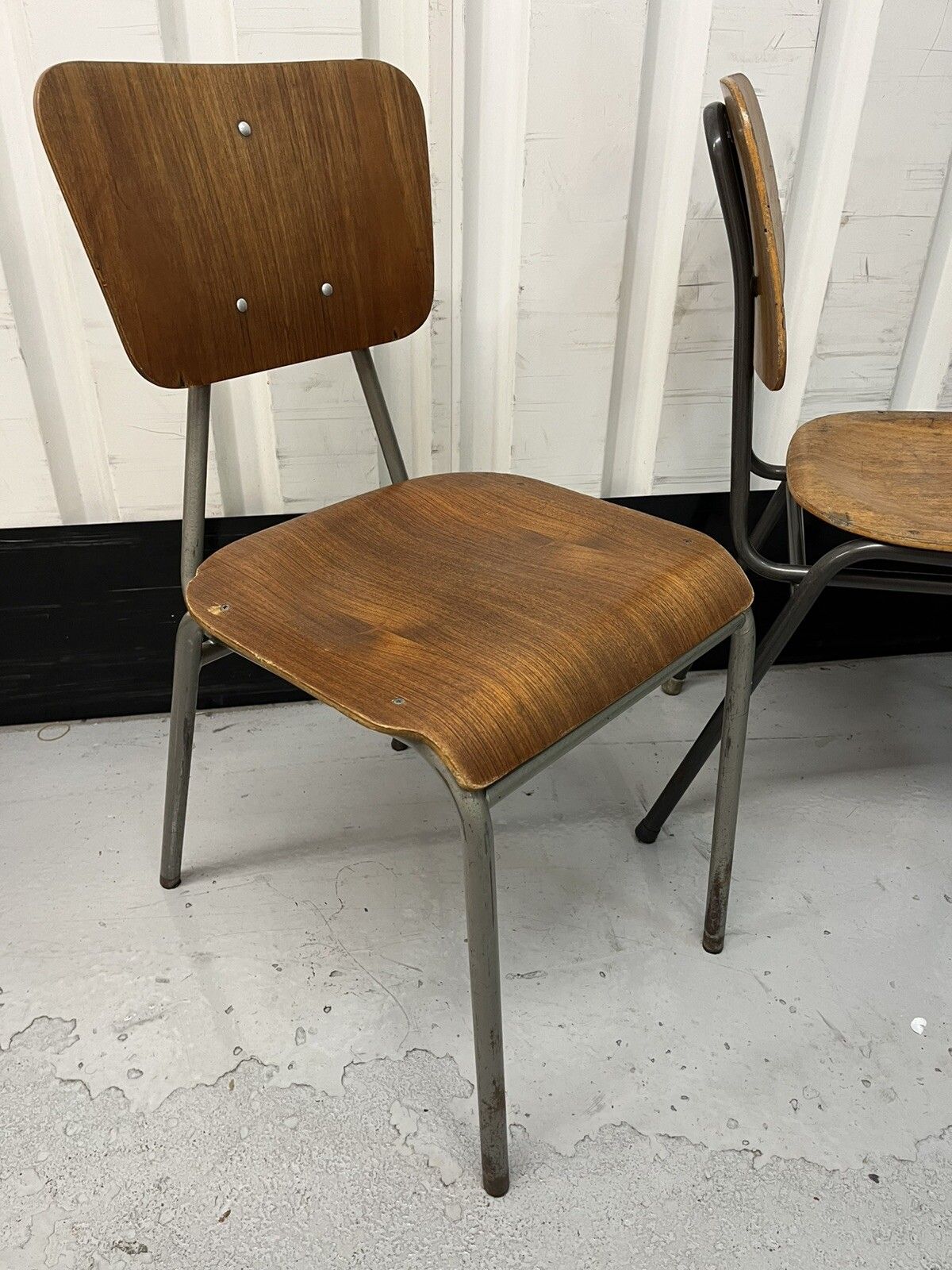 Danish Stacking Chair Suit Cafe / Bar / Tv Prop Midcentury Set Of Four photo 475.0