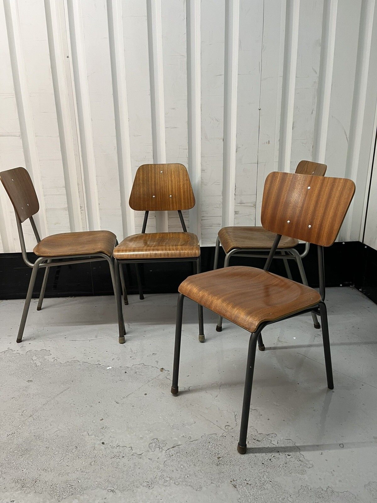 475.0 Danish Stacking Chair Suit Cafe / Bar / Tv Prop Midcentury Set Of Four photo