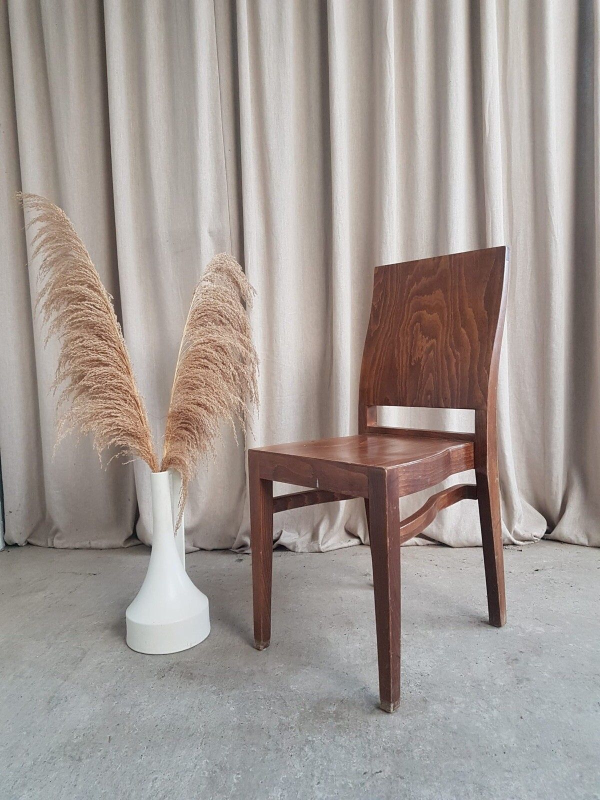 Vtg Mid Century Style Industrial Side Desk Dining Chair Retro R679