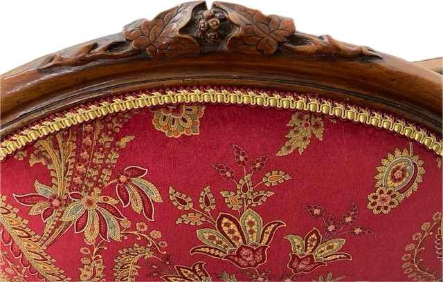 Traditionally Upholstered Victorian Walnut Occasional Chair photo furniture