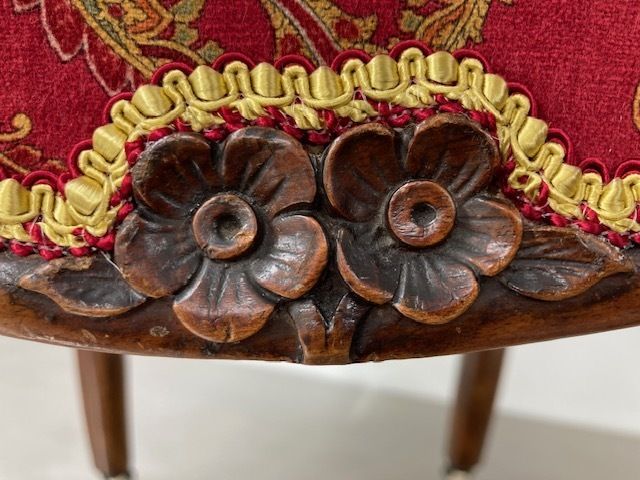 Traditionally Upholstered Victorian Walnut Occasional Chair photo buy