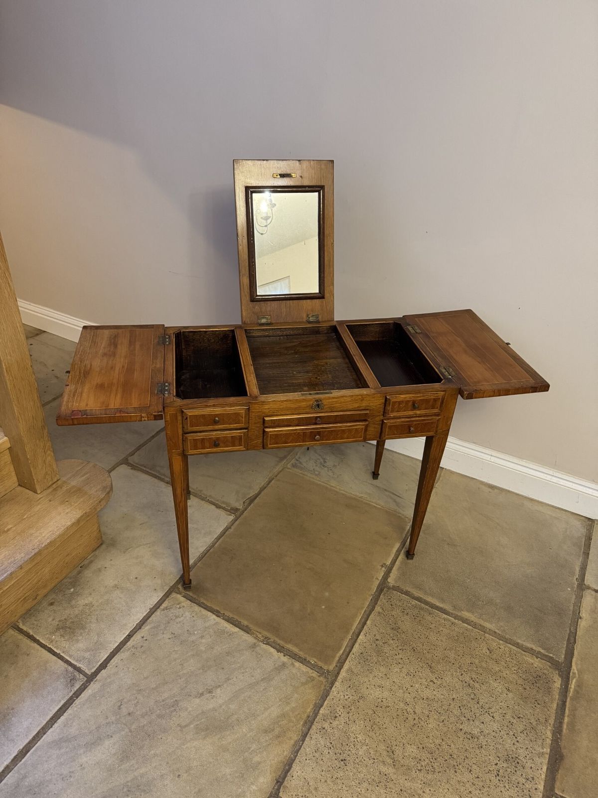 Attractive Antique French Ladies Quality Marquetry Inlaid Kingwood Dressing Table photo furniture