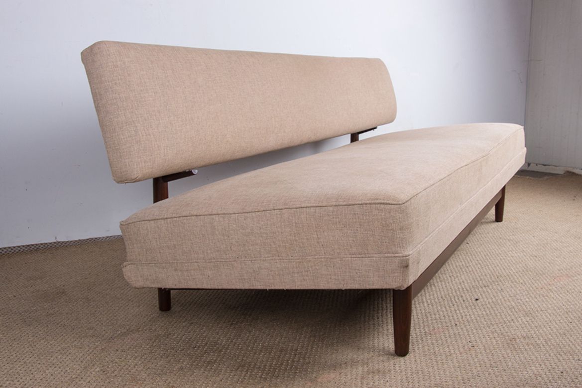 1850.0 Large Sofa, Daybed, Scandinavian In Teak And New Fabric 1960. photo