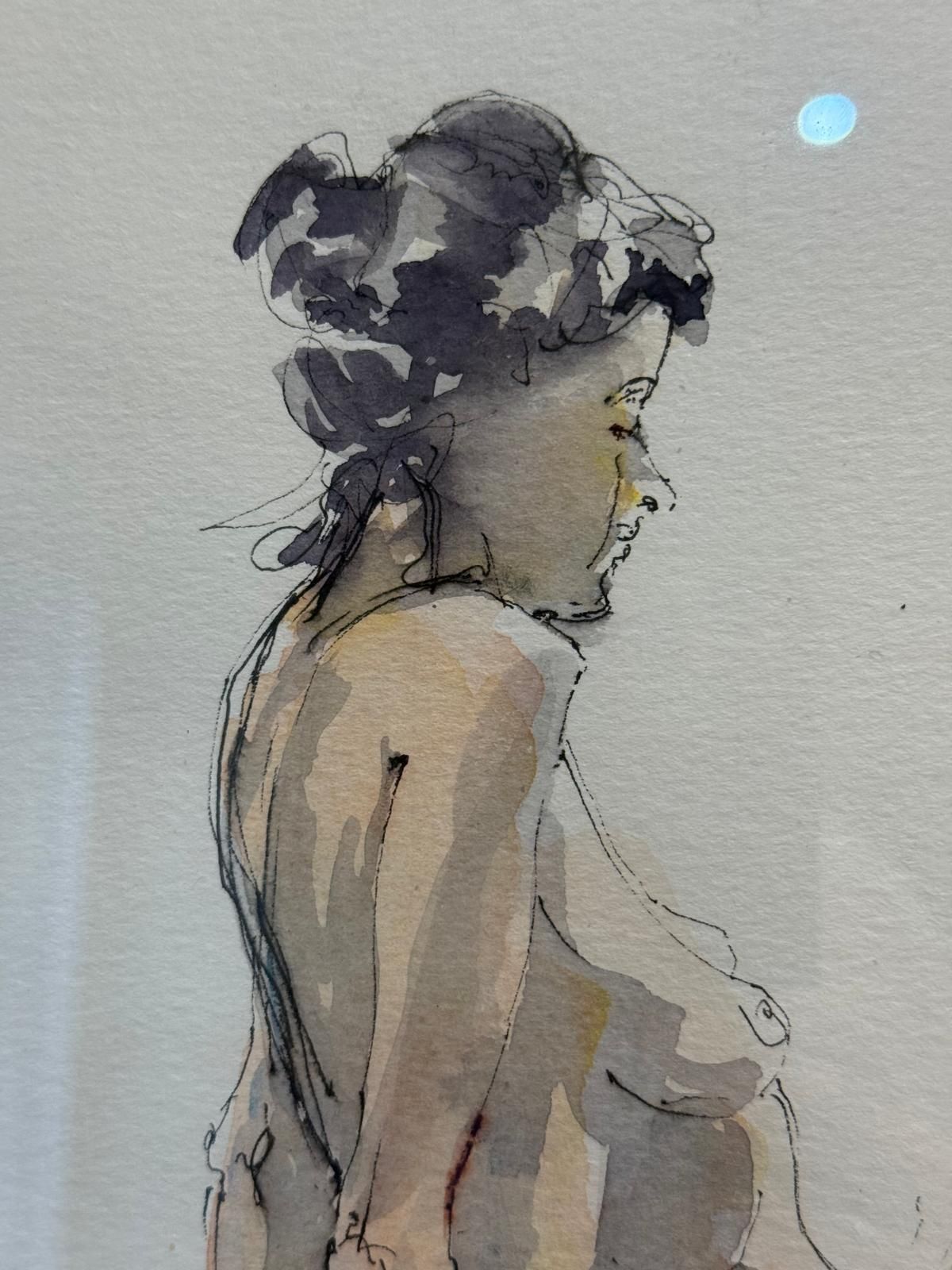 "Annie On A Sheepskin" Watercolour By Katie Naroznik 2003 photo furniture