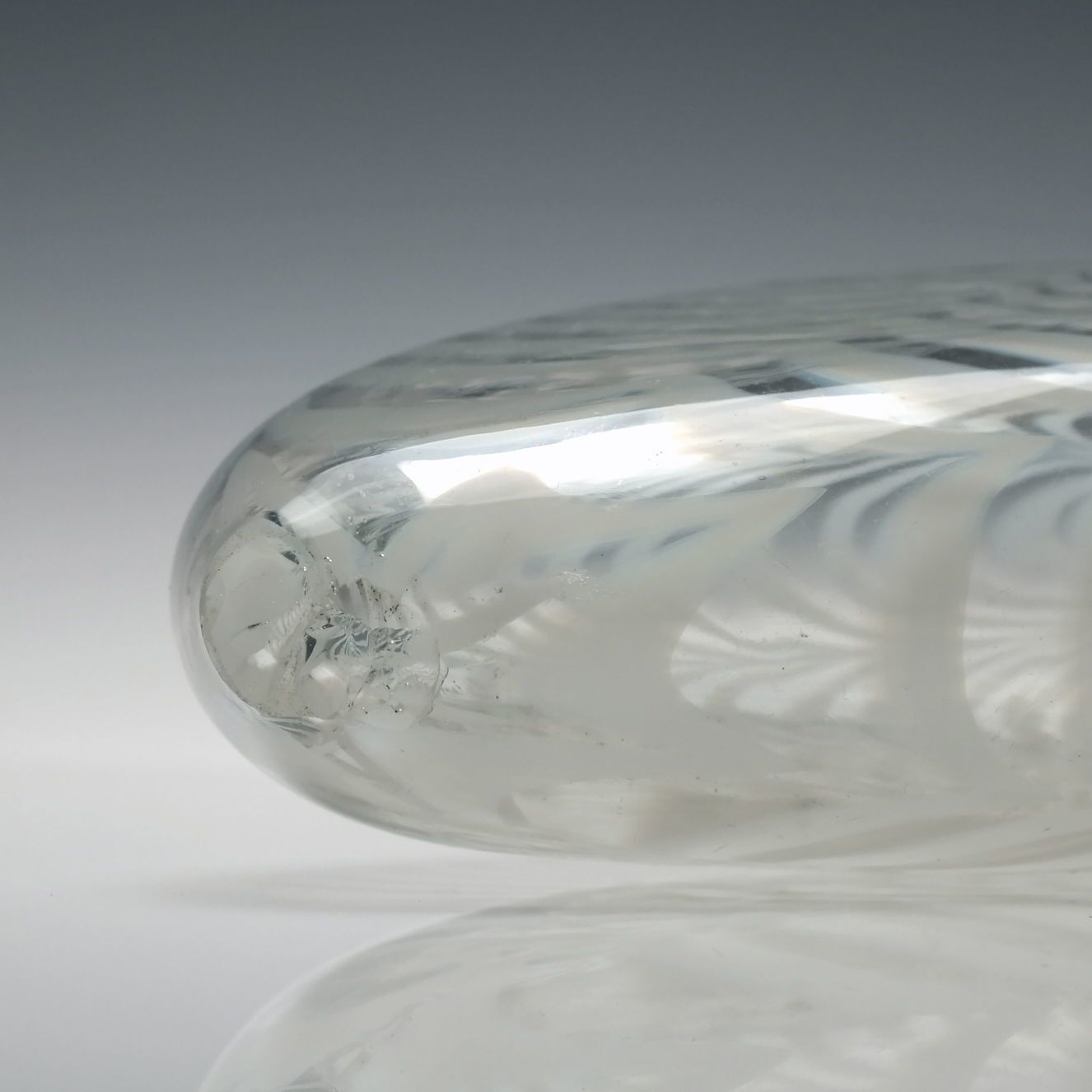 Victorian Nailsea Glass Flask With Rare Opalescent Rim C1830 photo 110.0