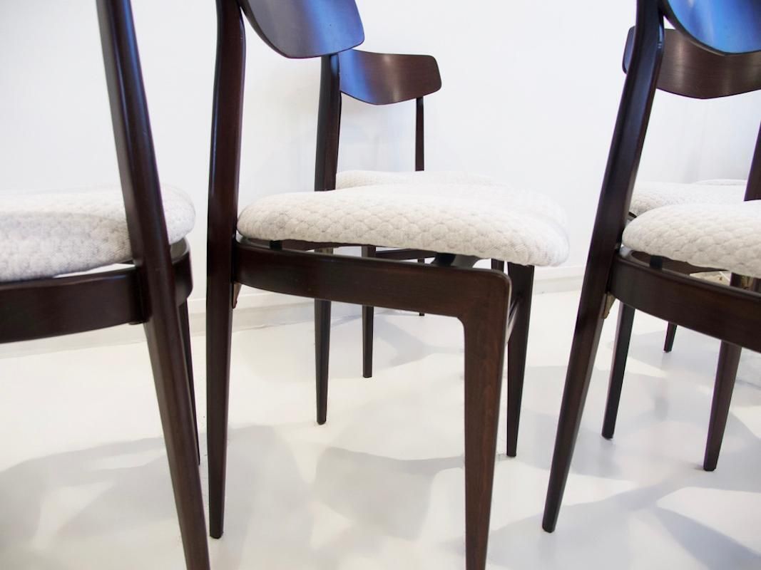 Set Of Six Italian Wooden Dining Chairs, 1950's photo buy