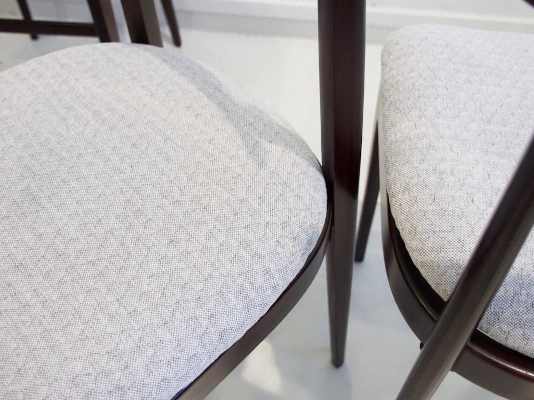 Furniture Set Of Six Italian Wooden Dining Chairs, 1950's photo