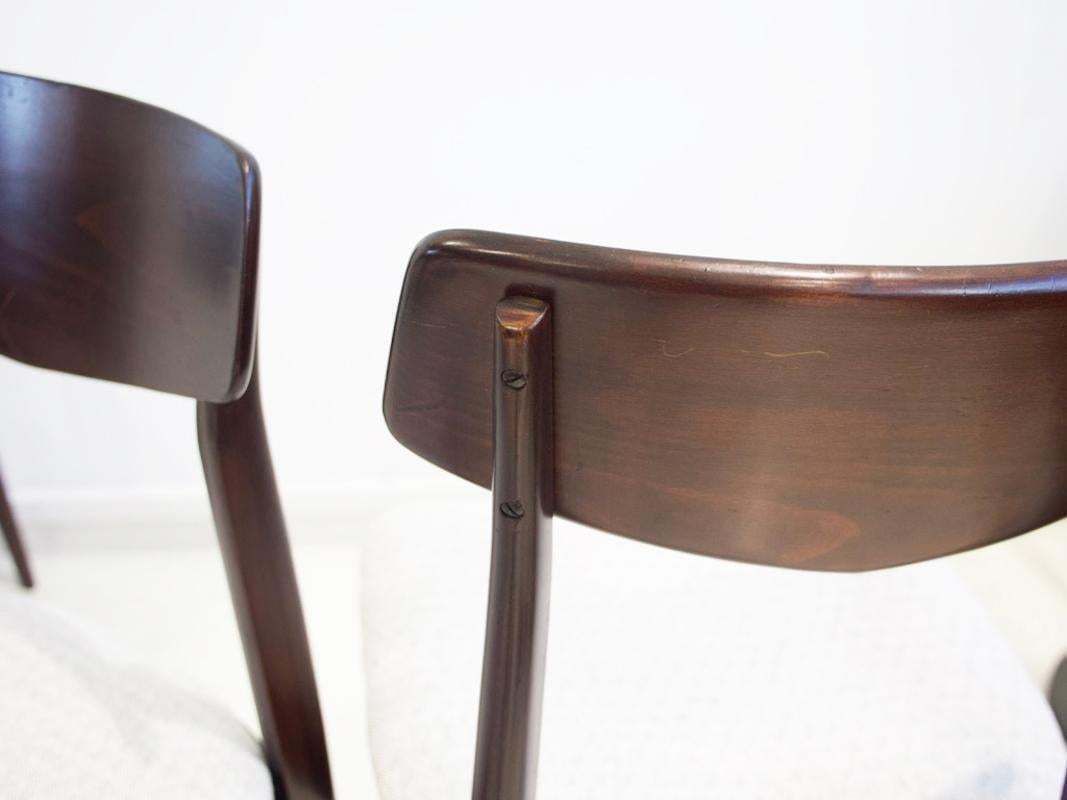 photo buy Set Of Six Italian Wooden Dining Chairs, 1950's