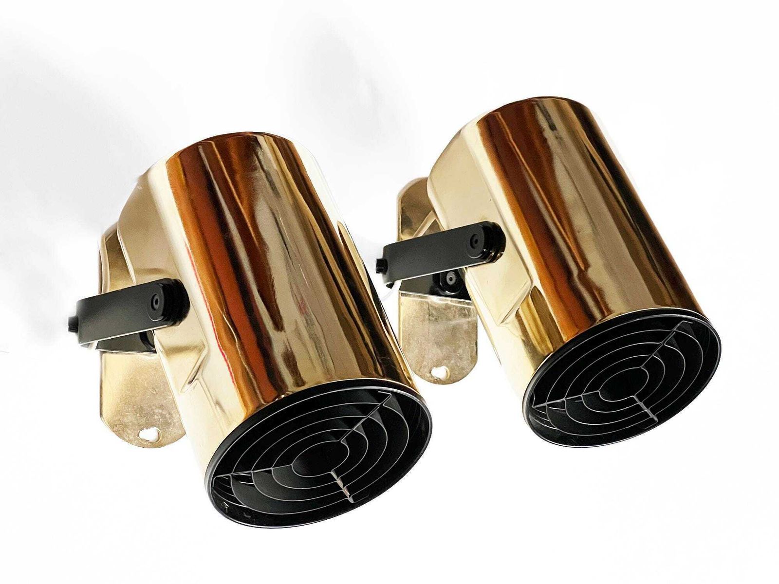 Pair Of Golden Wall Lights "Orion" By Per Sundstedt For Kosta Lampan. Sweden 1970s photo for sale