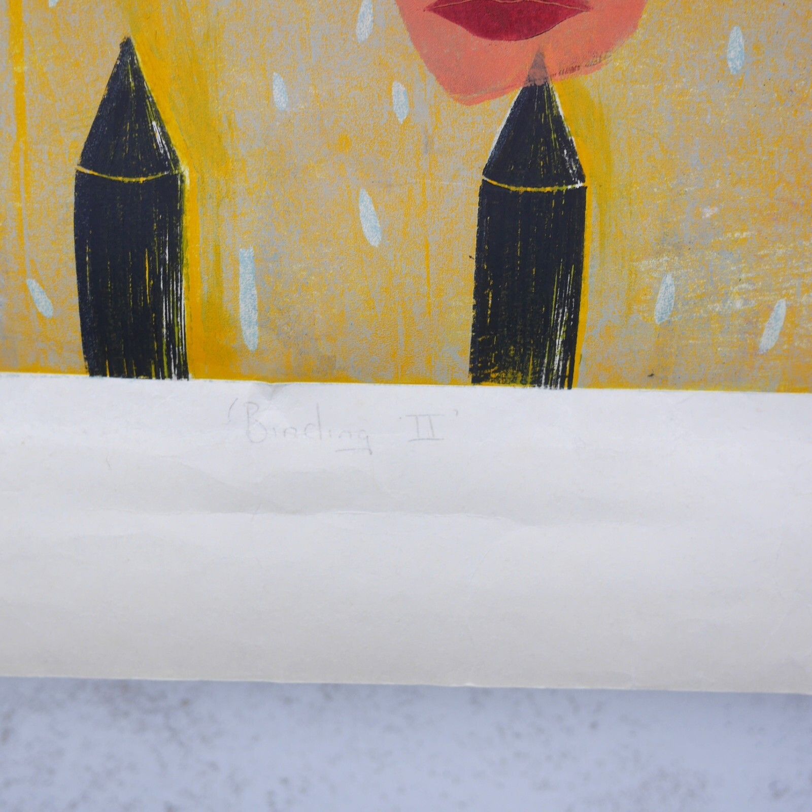Large Original Signed Art Abstract Wood & Screen Print Paper #102770 photo vinterior