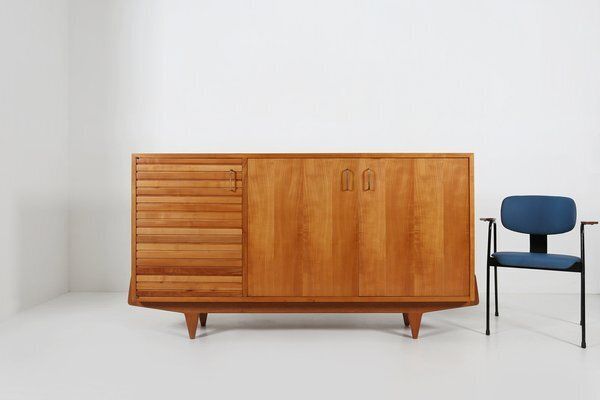Mid Century French Sideboard In Full Cherry Wood, 1950s photo furniture