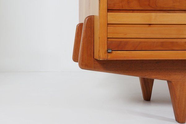 Mid Century French Sideboard In Full Cherry Wood, 1950s photo Furniture