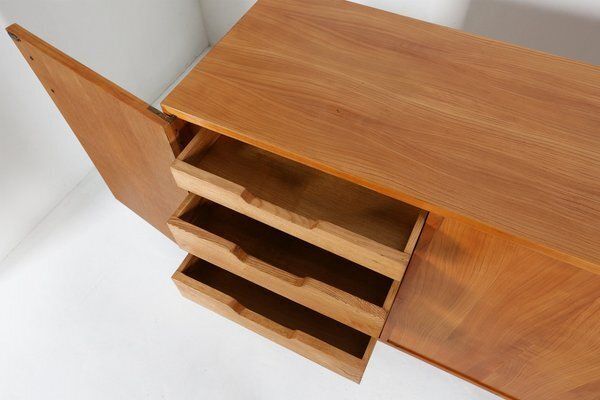 photo vinterior Mid Century French Sideboard In Full Cherry Wood, 1950s