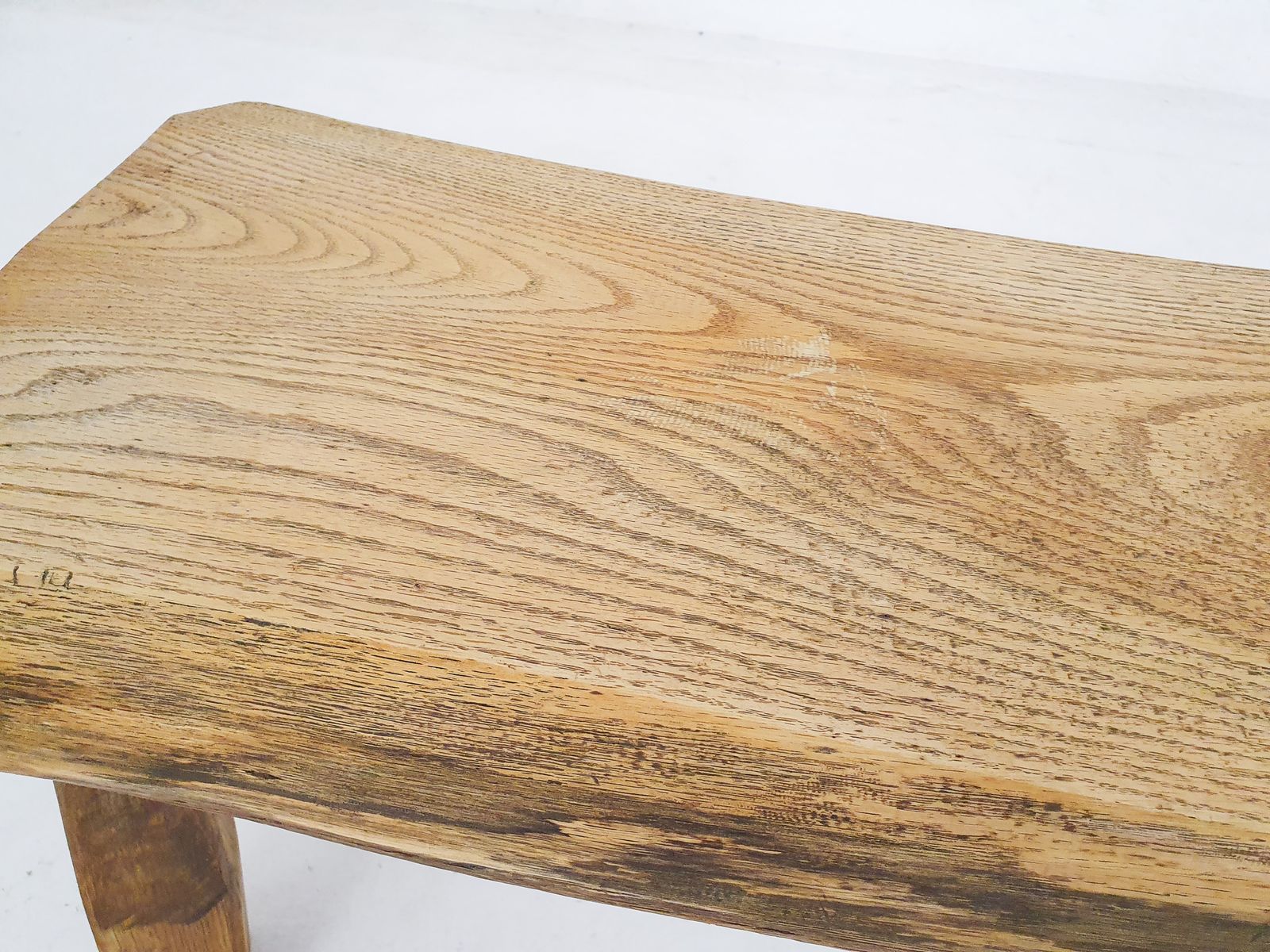 Solid Oak Side Table, The Netherlands 1970's photo vinterior