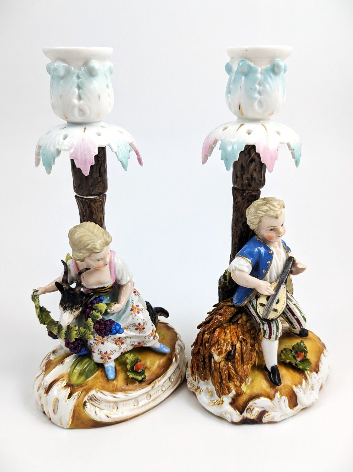 Sitzendorf Porcelain Figural Candlesticks, 1884 photo 300.0