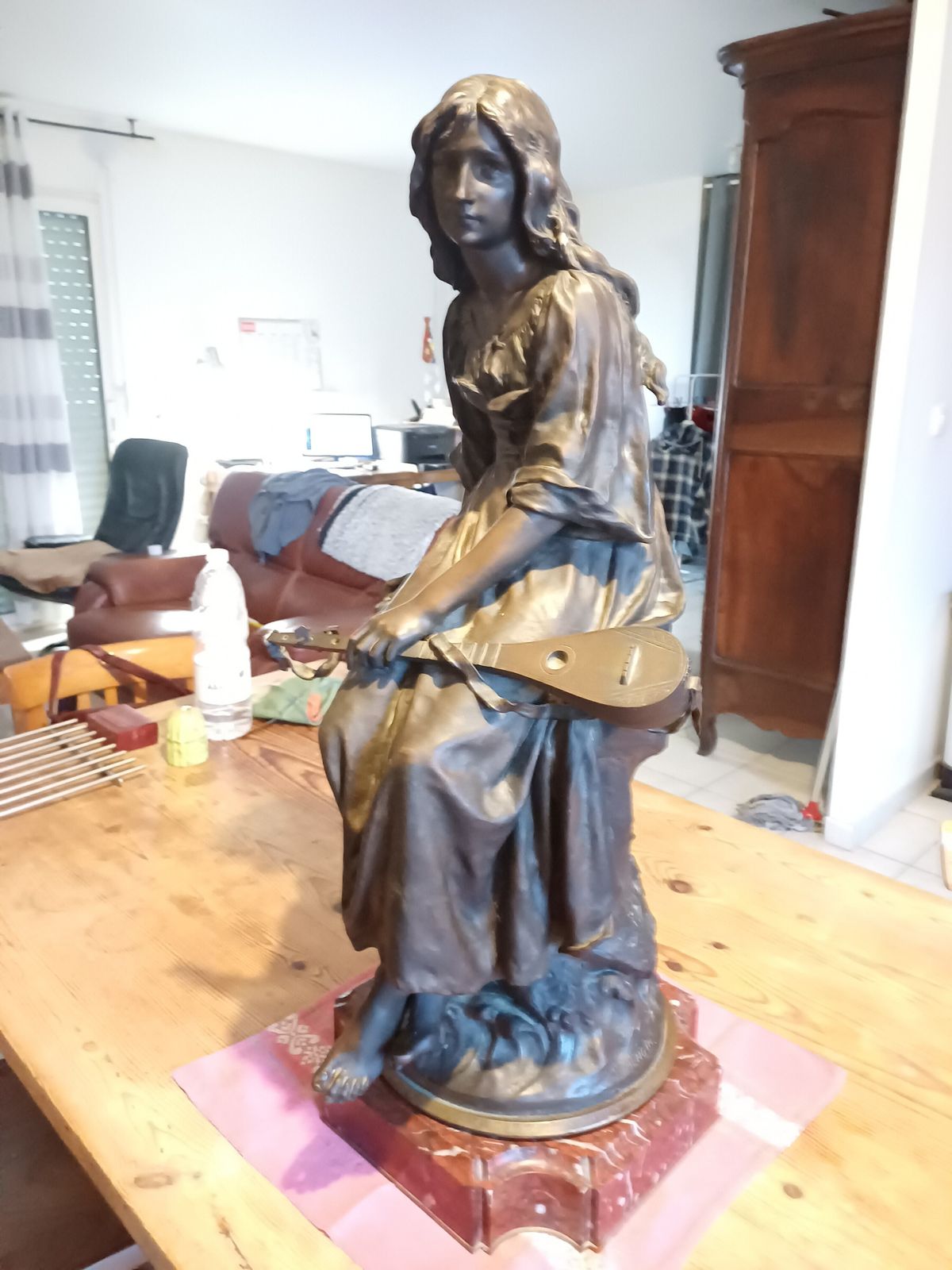 photo buy Bronze Paul Eugéne Mengin Fondeur Susse "Mandolin Player"