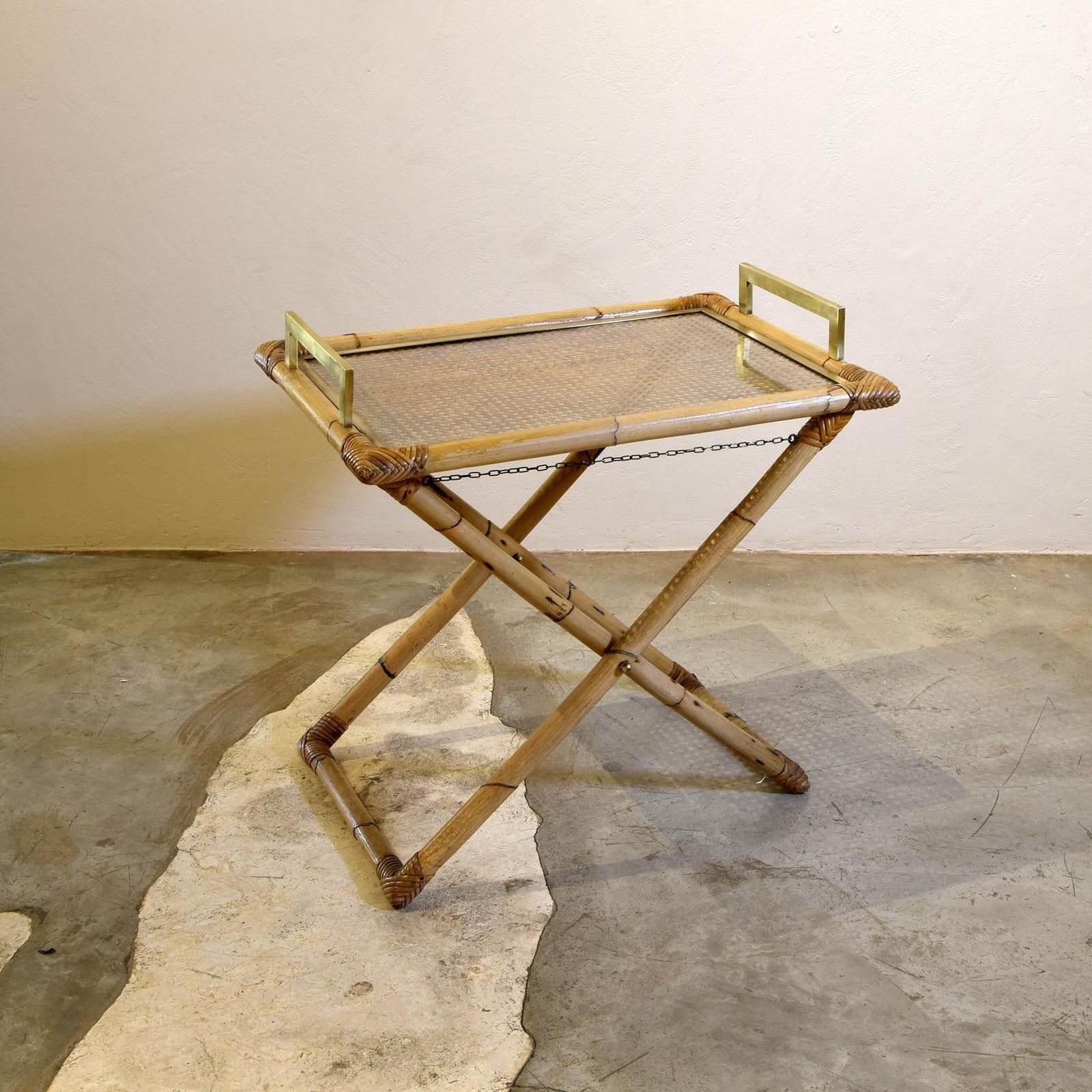 Tito Agnoli Bamboo Trolley Bar Late Sixties photo furniture