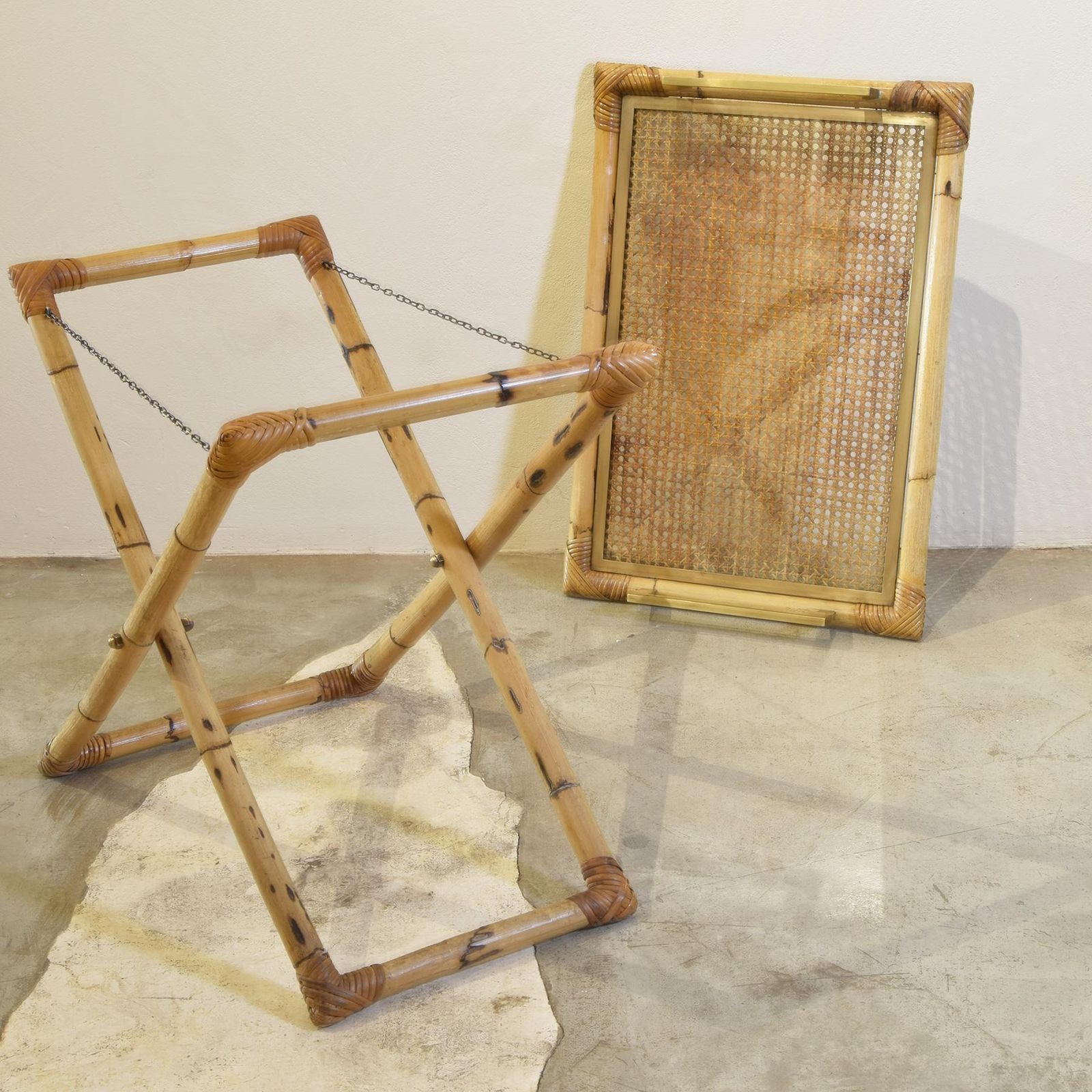 Tito Agnoli Bamboo Trolley Bar Late Sixties photo Furniture