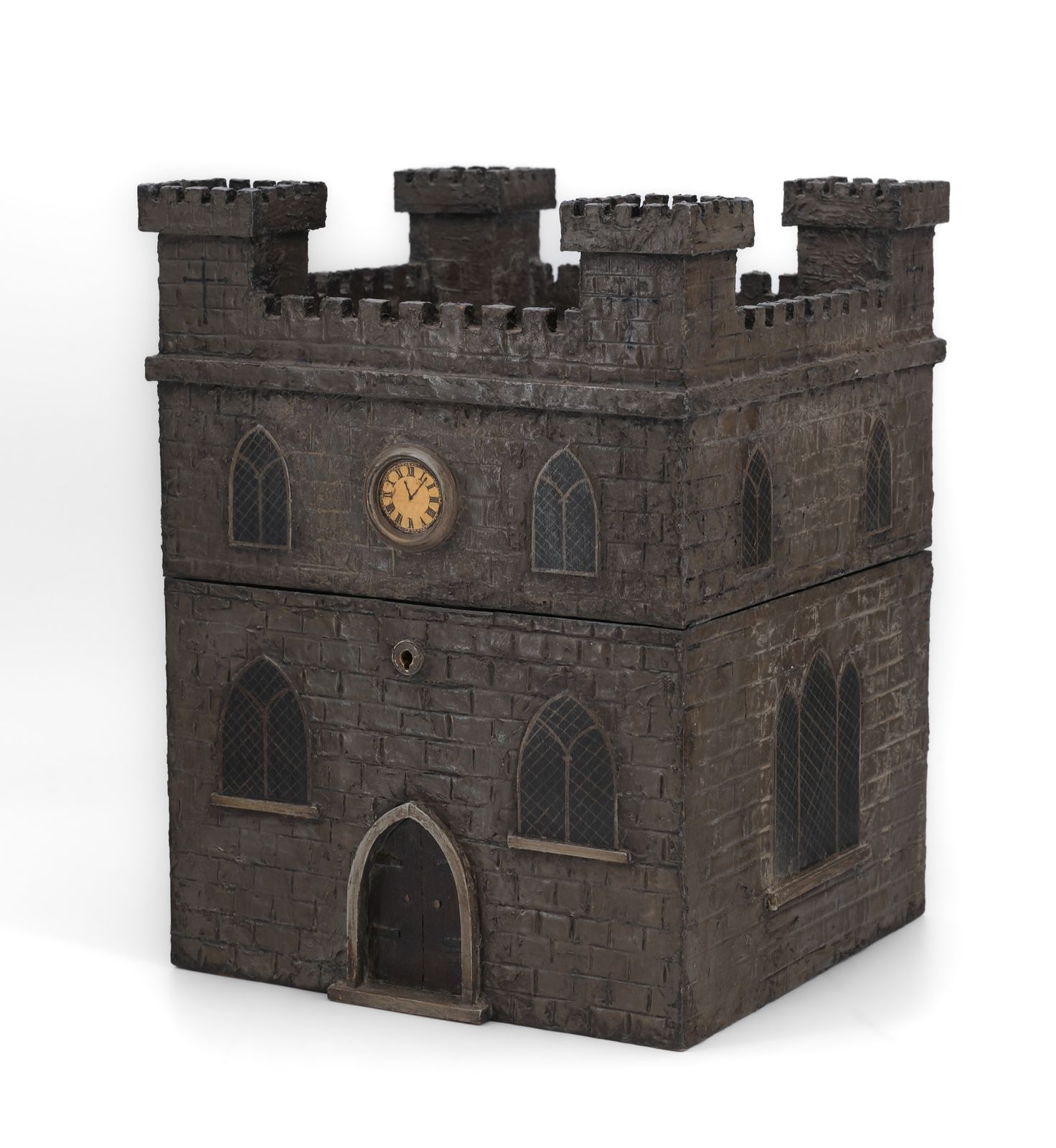 Rare 19th Century Decanter Box Depicting A Medieval Castle photo furniture