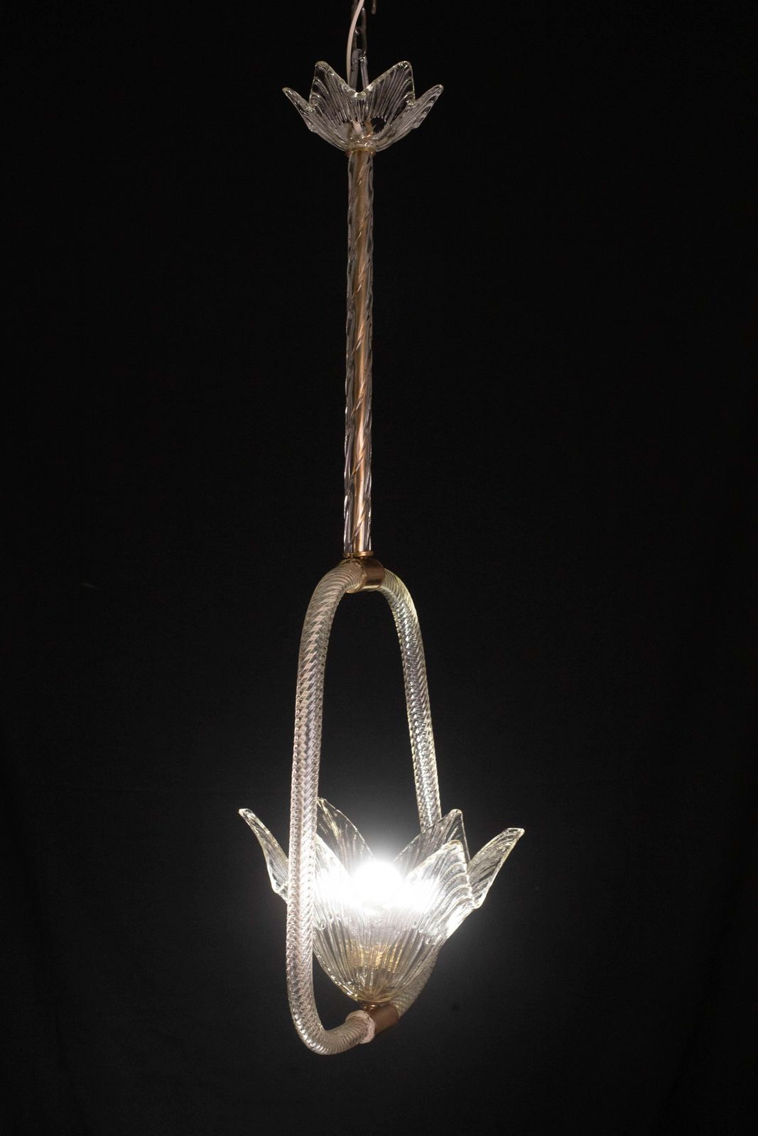 Lighting Elegant Art Decò Barovier And Toso Chandelier, 1940s photo