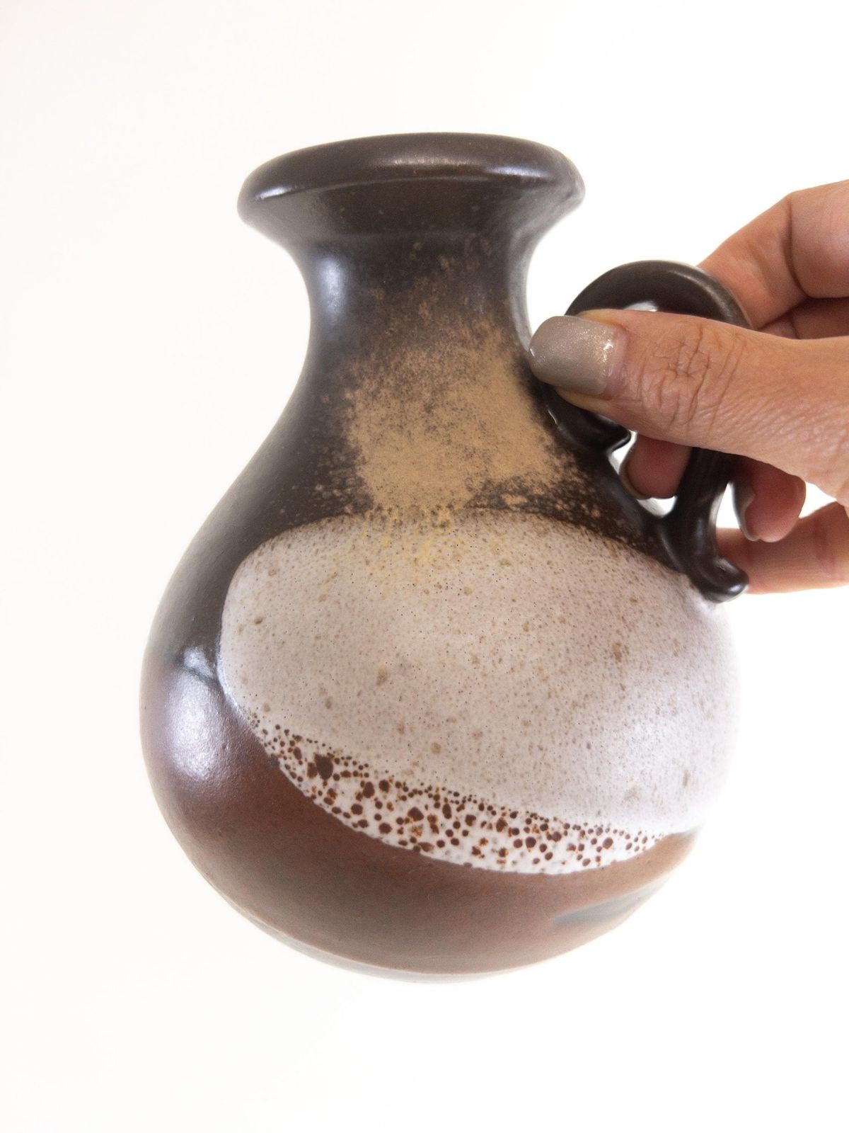 West German Pottery   Ceramic Vase By Scheurich Keramik   Form 495 16   Brown, Earthy   Coppery West German Vase photo for sale