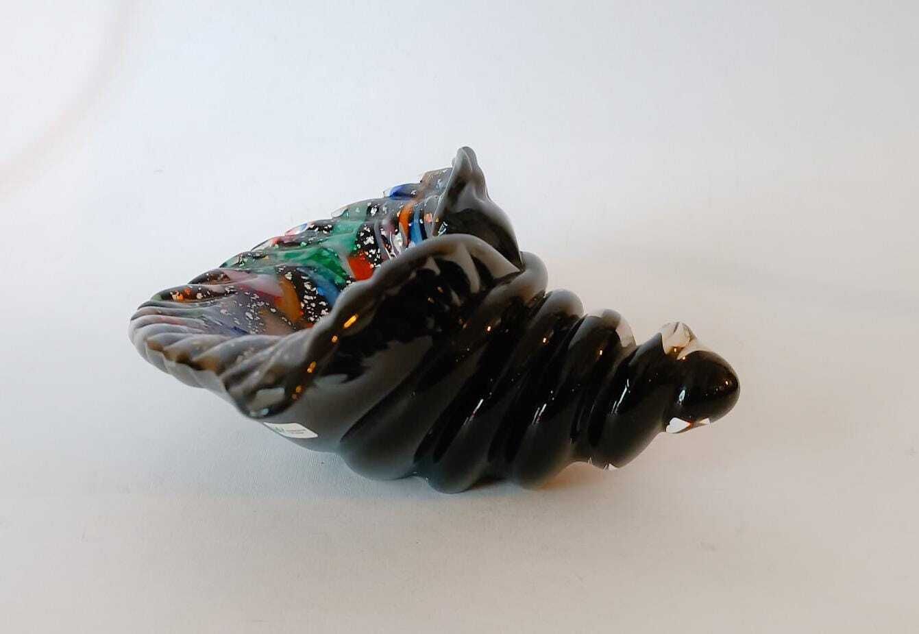Murano Glass Cornucopia Rest Of The Day Michielotto Design 1988 Black Silver Leaf Dino Martens B photo furniture