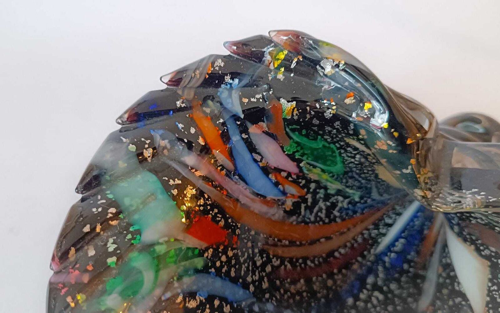 Murano Glass Cornucopia Rest Of The Day Michielotto Design 1988 Black Silver Leaf Dino Martens B photo buy