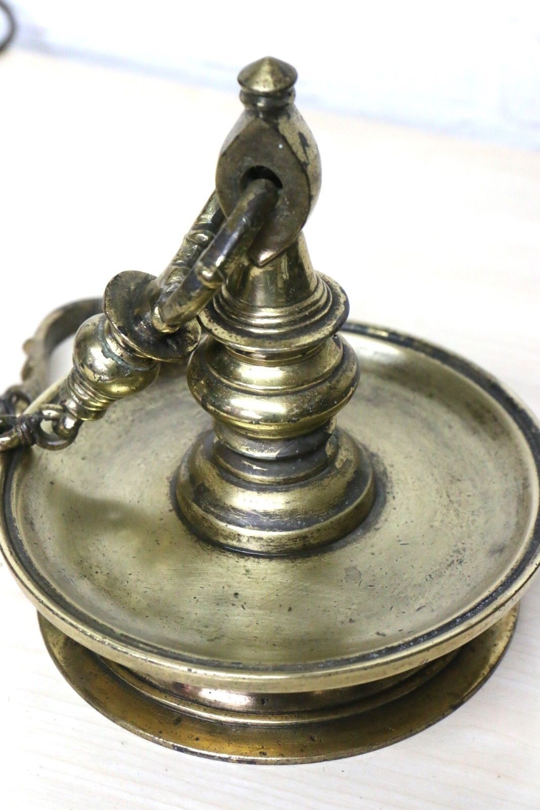 Antique Ceremonial Hanging Oil Lamp Bronze Thooku Vilakku Hindu Temple Gilt photo 165.0