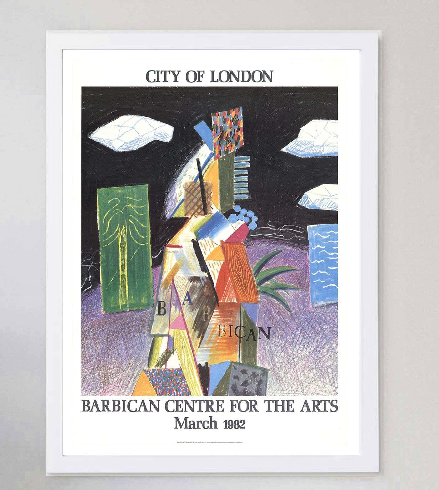 David Hockney   Barbican Centre For The Arts   City Of London Original Vintage Poster photo for sale