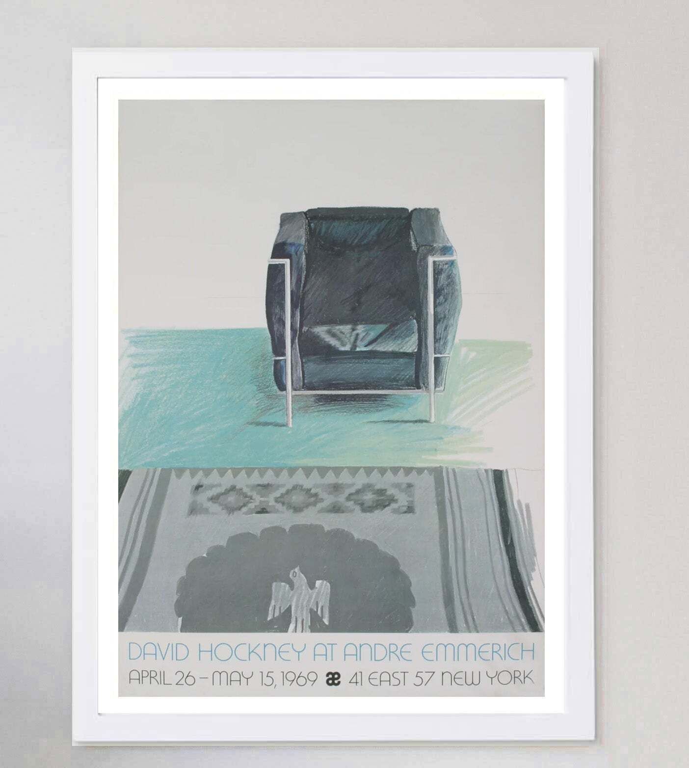 David Hockney At Andre Emmerich   New York Original Vintage Poster photo for sale