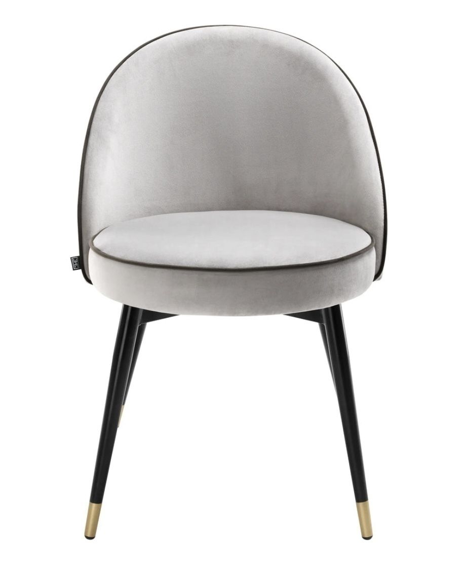 Eichholtz Cooper Dining Chair Set Of 6 In Grey Velvet
