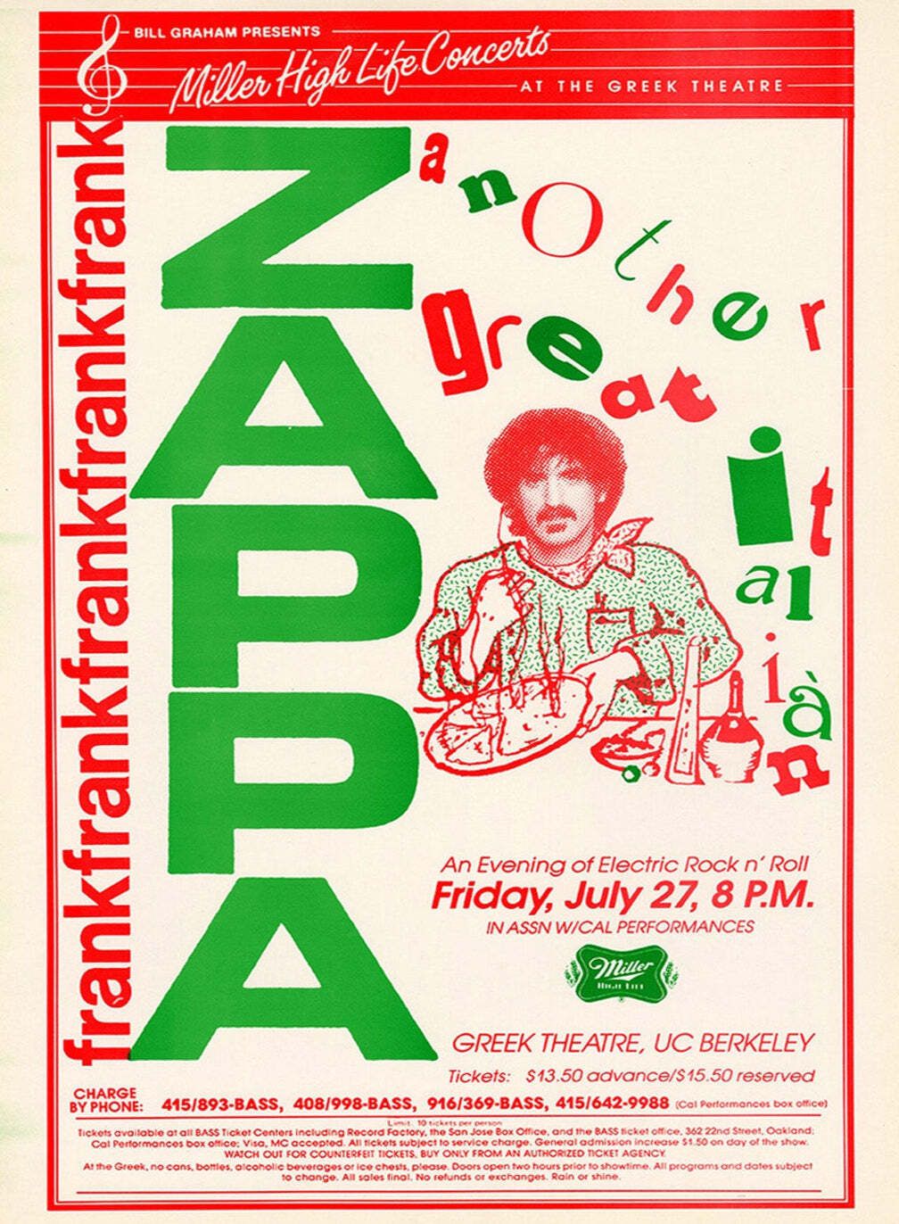 Frank Zappa   The Greek Theatre  Original Vintage Poster