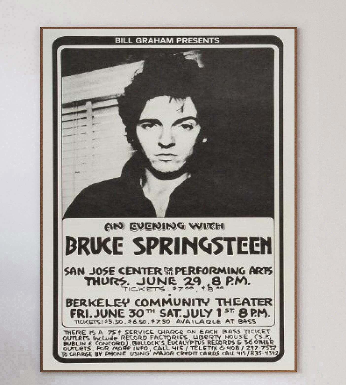 Bruce Springsteen   San Jose & Berkeley Original Vintage Poster photo 536.0