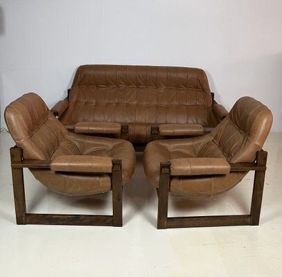Sofa And Armchairs By Percival Lafer, 1960s, Set Of 3