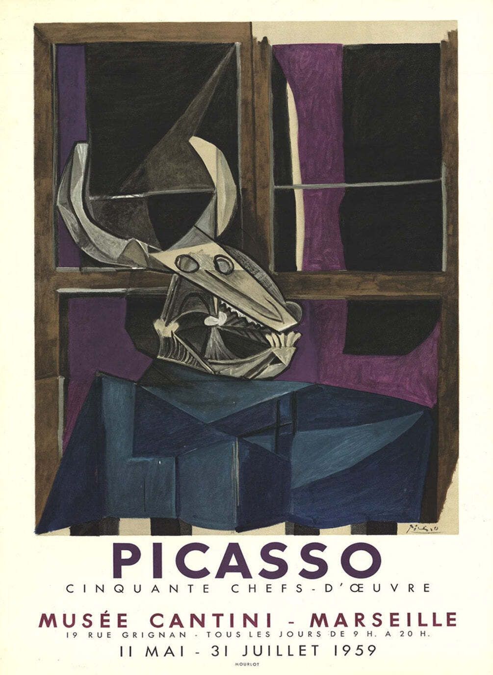 Pablo Picasso   Musee Cantini Marseille Original Vintage Poster