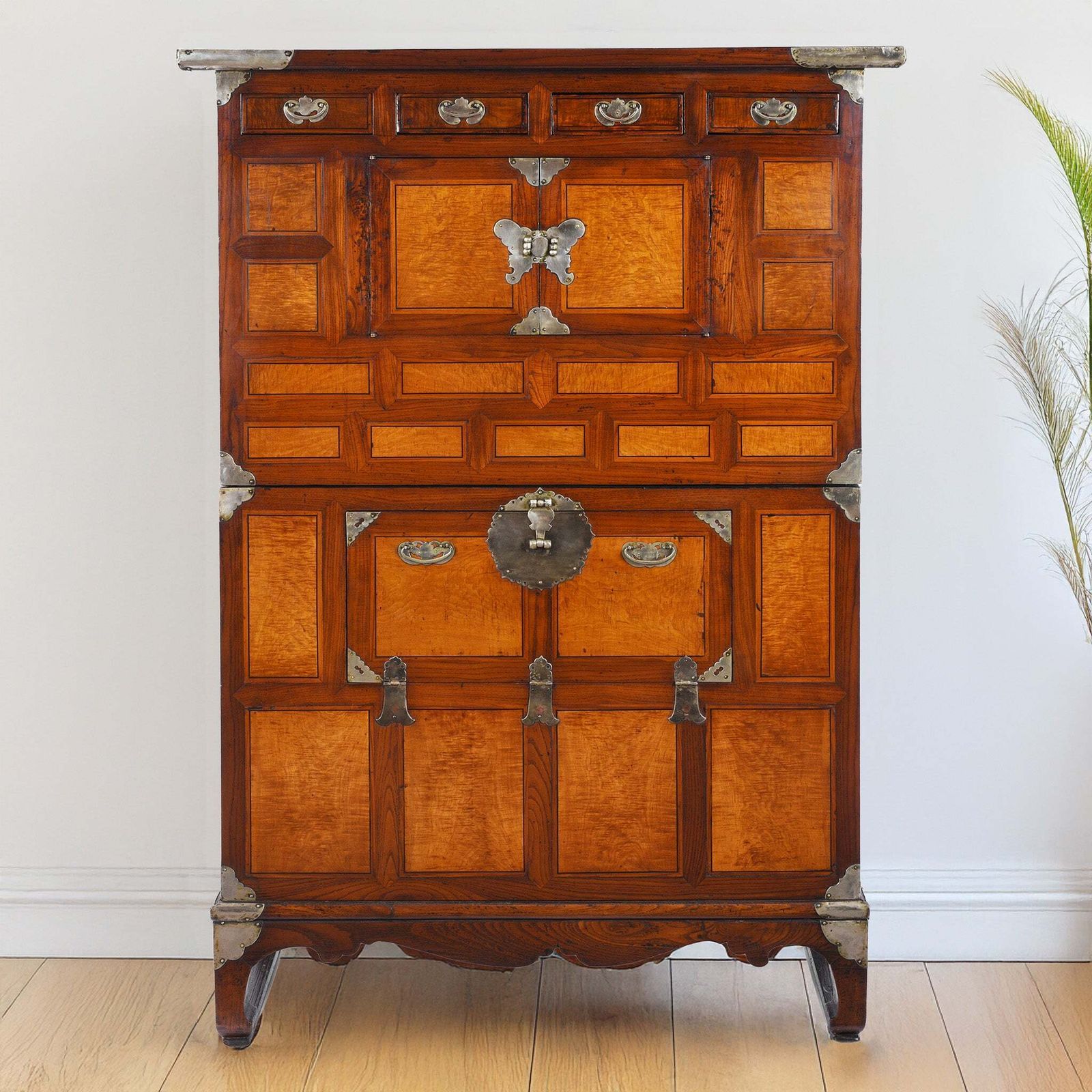 Antique Korean Jeonju Jang Chest On Stand , 19th Century photo furniture