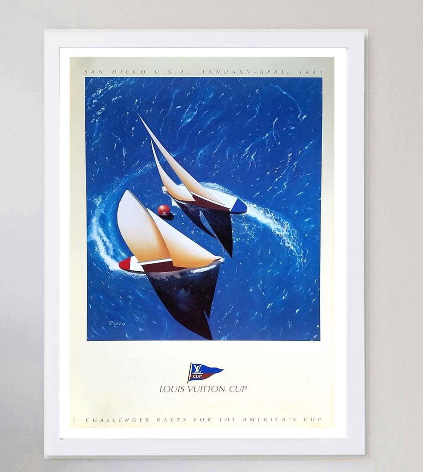Louis Vuitton Cup San Diego 1992   Raid Original Vintage Poster photo vintage