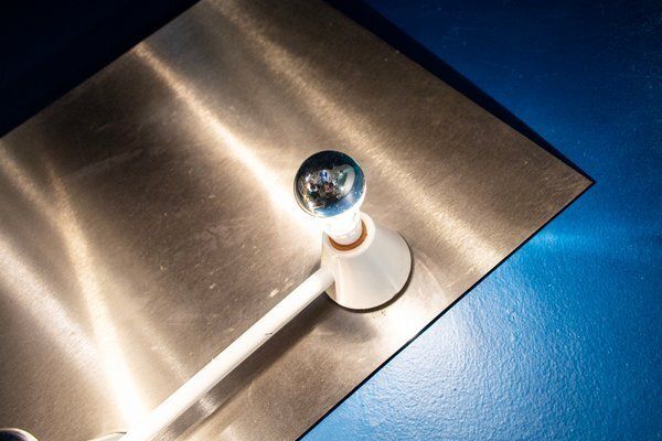 Stalen Wandlamp Met Twee Lichtpunten, Ca. Jaren 1970 photo Verlichting