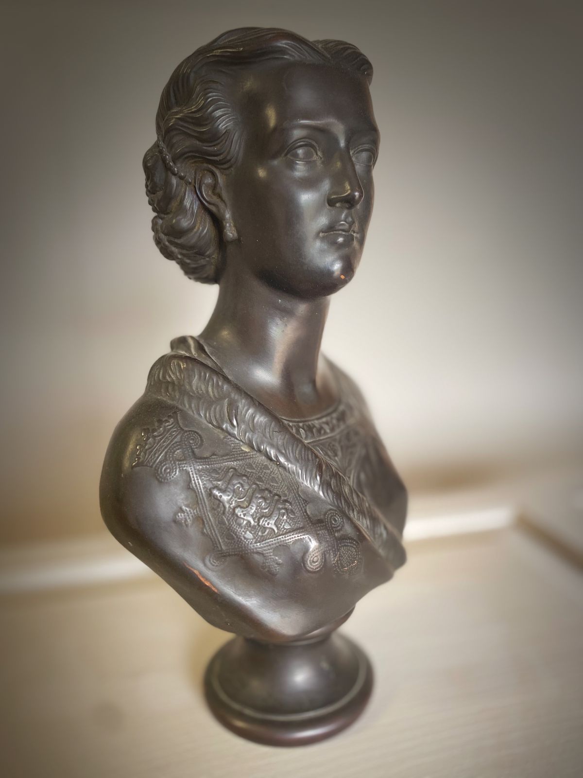Patinated Copper Bust Of Princess Alexandra Of Denmark photo 340.0