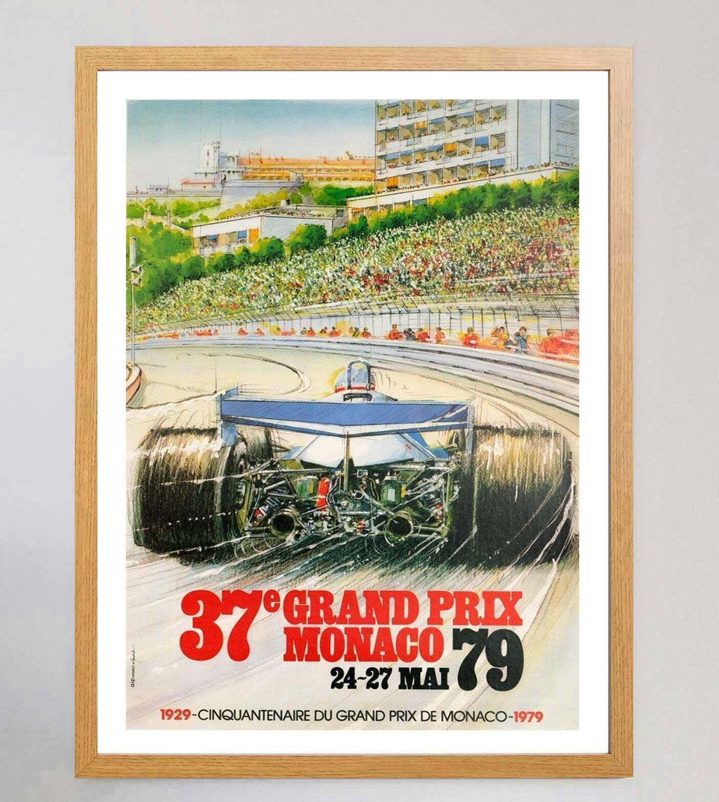 1979 Monaco Grand Prix ,  Original Vintage Poster photo Art