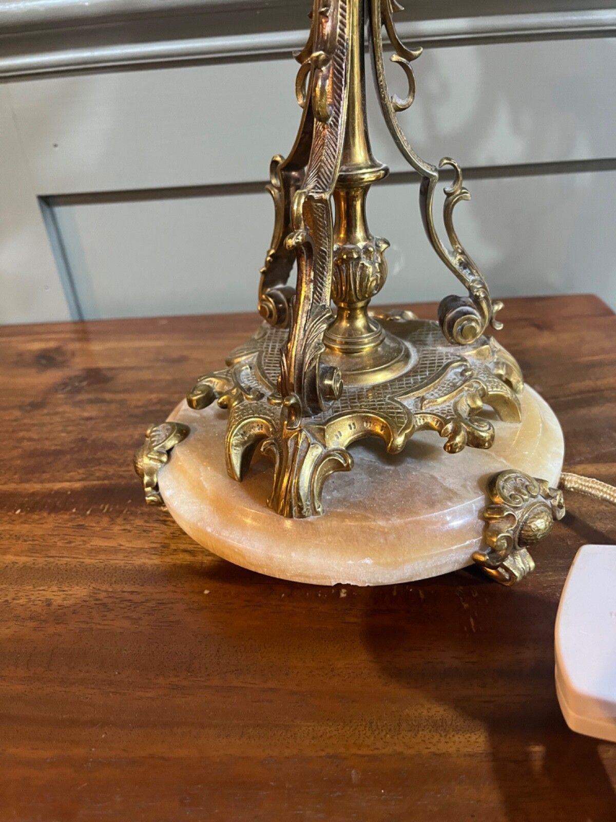Antique Candelabra Table Lamp Brass, French, 5 Sconces, Re Wired photo 85.0
